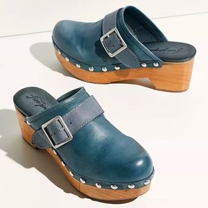 Free People Culver City us 8 / eu 38 clogs leather wood NEW